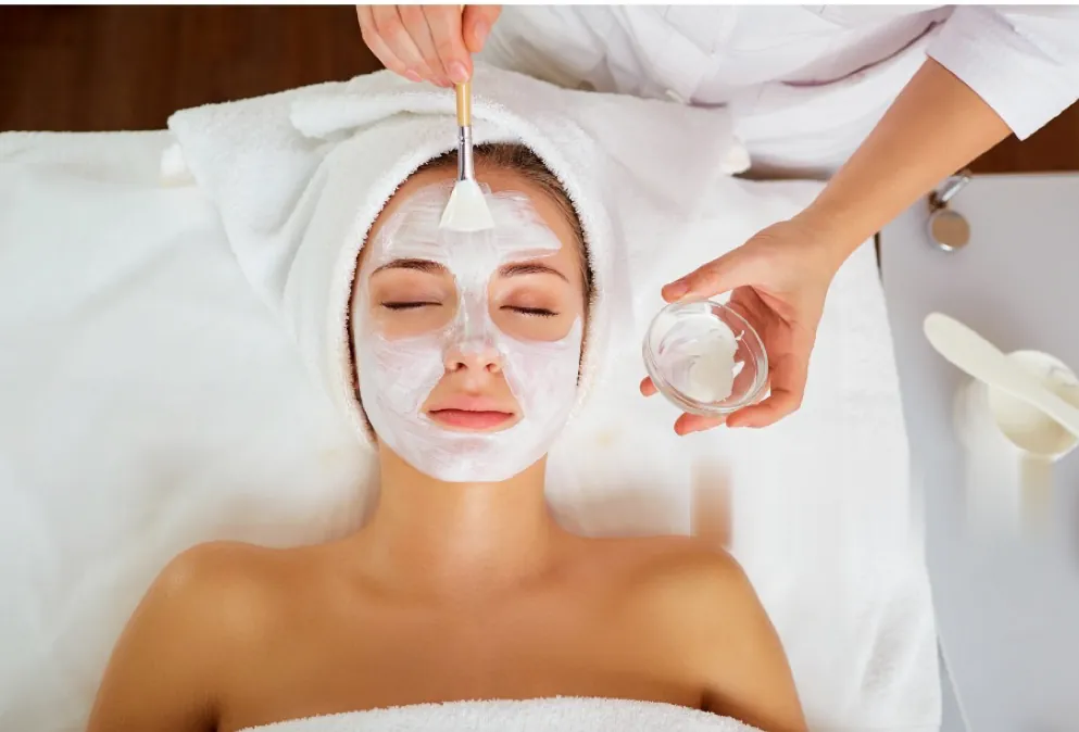 Guest receiving a Comfort Zone facial in a treatment room at Soul Massage Head Spa
